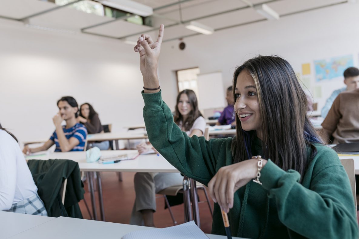 High school students in classroom