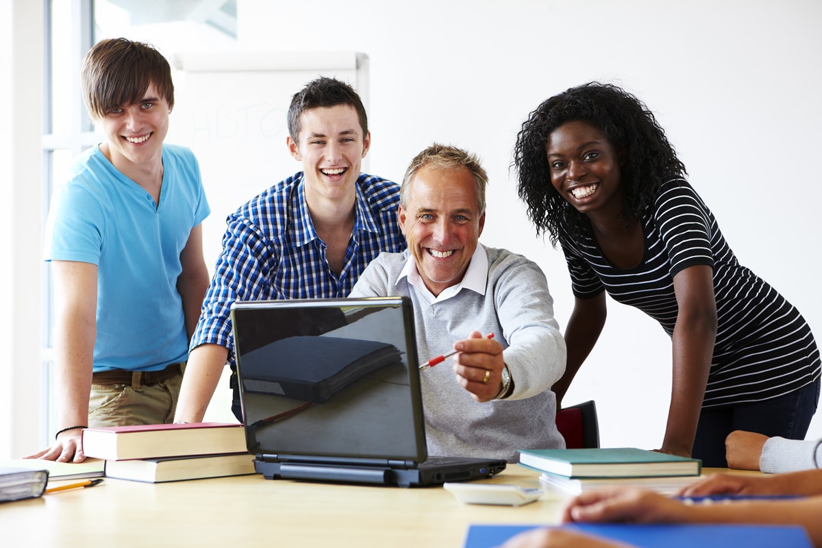 A group of students in classroom