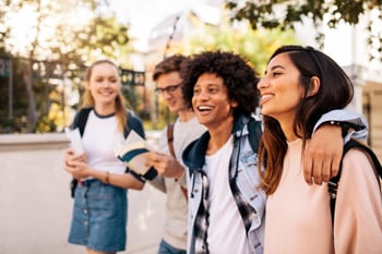 High school kids smiling