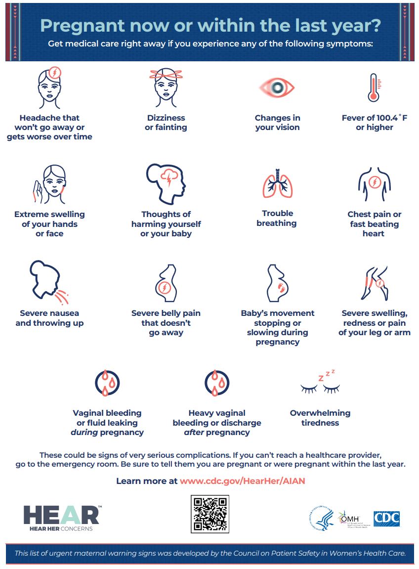 Urgent Maternal Warning Signs poster