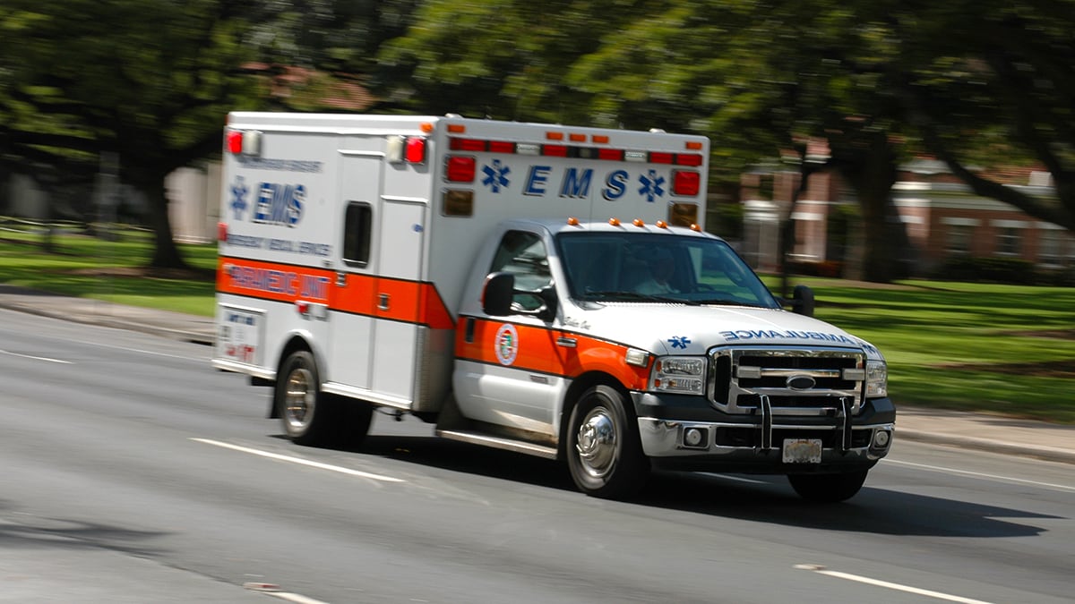 Ambulance on the road