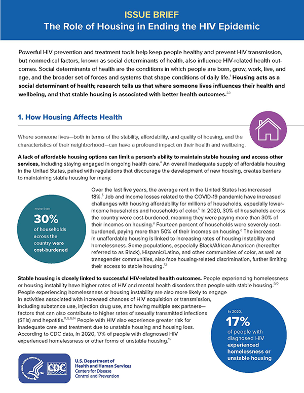 Issue Brief: The Role of Housing in Ending the HIV Epidemic thumbnail