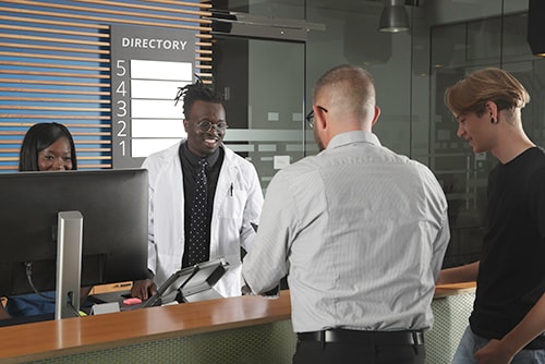 Doctor office front desk