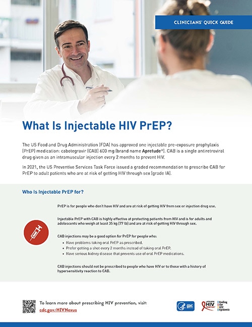 clinicians' quick guide: what is injectable hiv prep? (thumbnail)