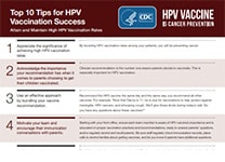 Top 10 Tips for HPV vaccination success.