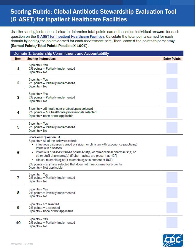 Global Stewardship Tool Scoring Guide