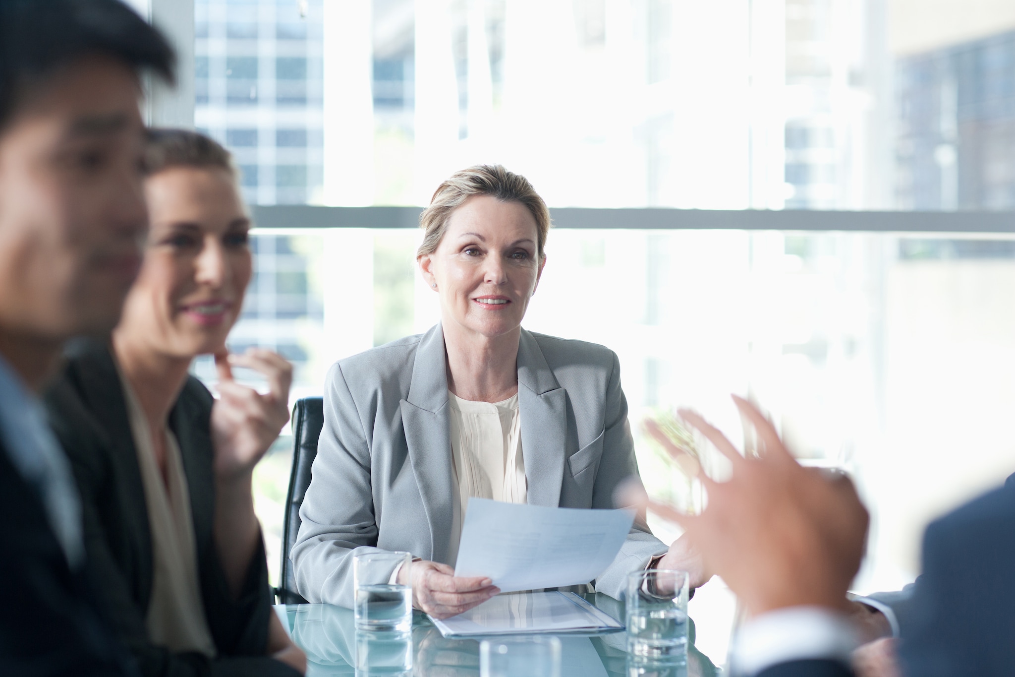 Woman leading a meeting.