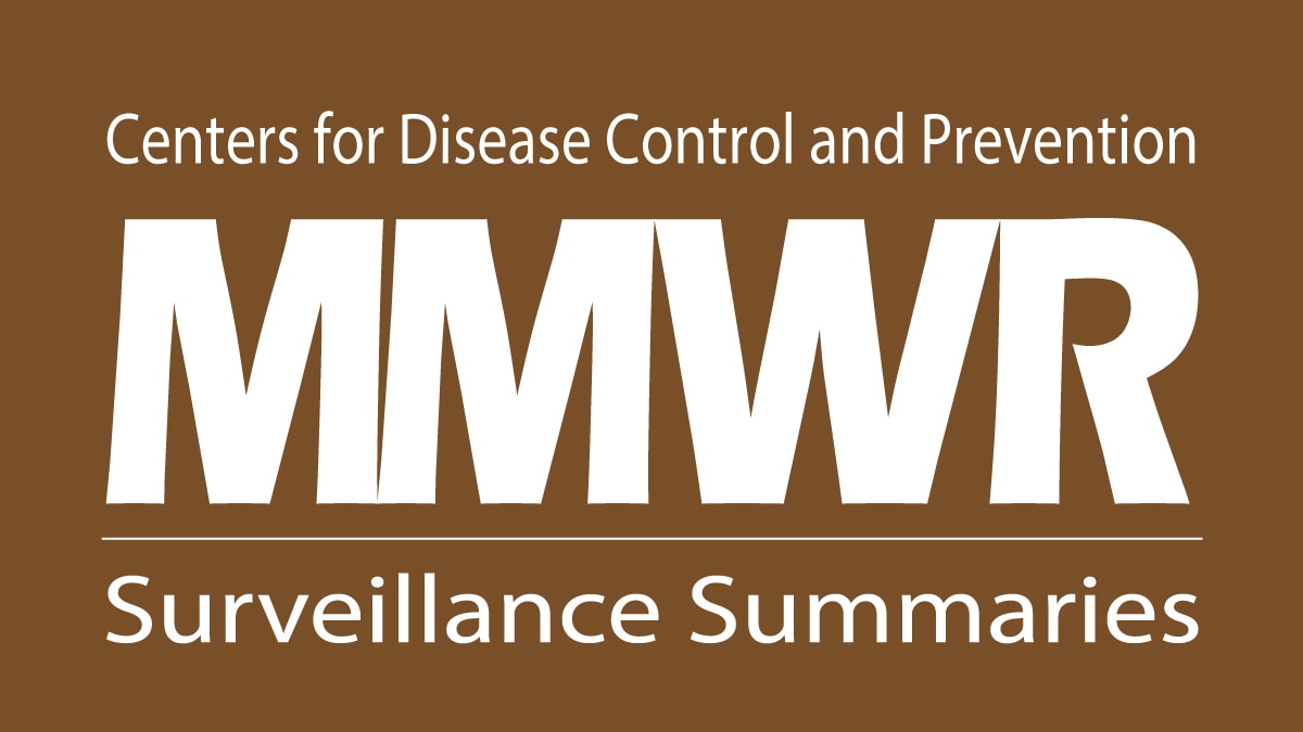 The Center for Disease Control and Prevention MMWR Surveillance Summaries logo on a brown background.