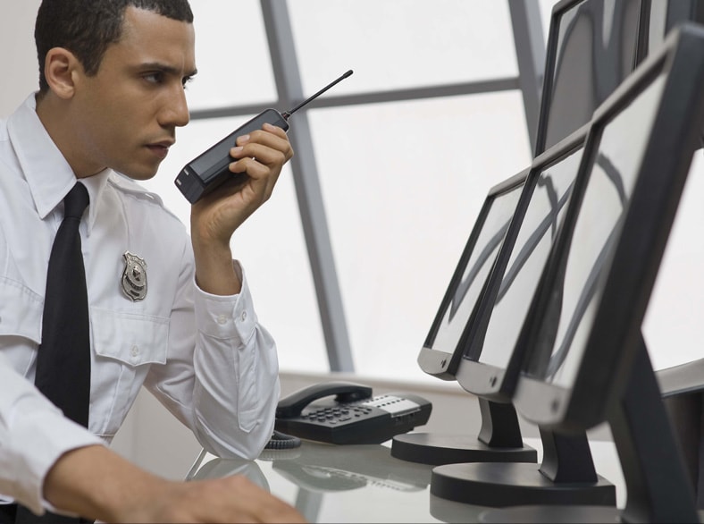 A prison guard working.