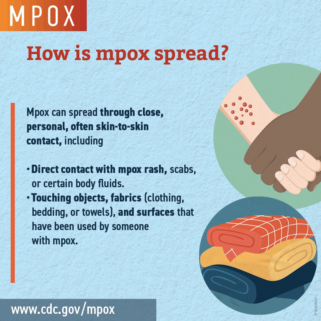 Mpox spreads through direct contact and sharing materials