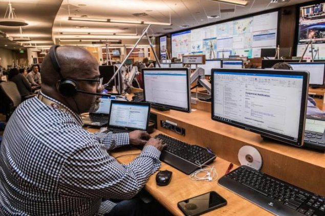 Adult working at a computer