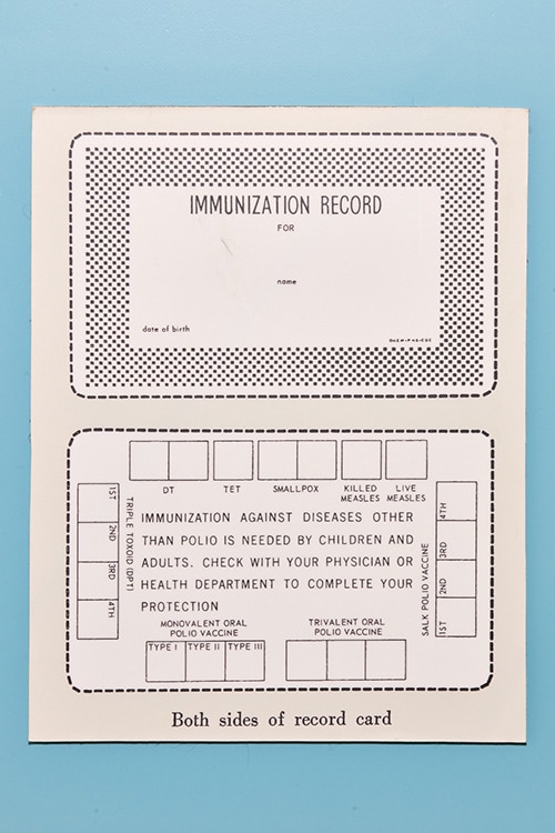 Immunization Wallet Card