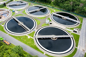 Aerial shot of public water system