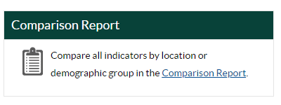 Screen shot of the comparison report