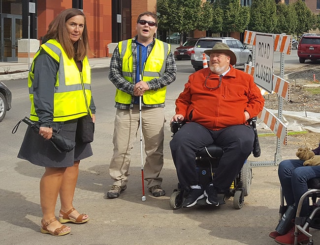 Group doing a walking audit