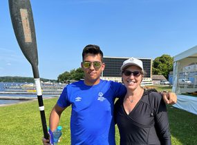 Dr. Rattay kayaked with George as part of a Unified Sports event