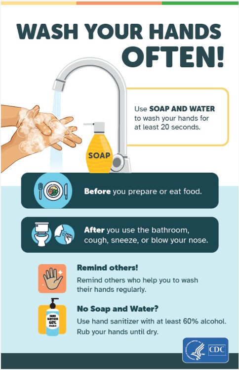 CDC has developed health promotion materials tailored to people with disabilities to help improve hand hygiene, cleaning and disinfection, mask wearing, and physical distancing behavior.   Visit the web page to access the user guide and materials, including posters, storybooks, audio files, and mor