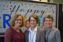 Julie Bolen standing with Georgina Peacock and Coleen Boyle