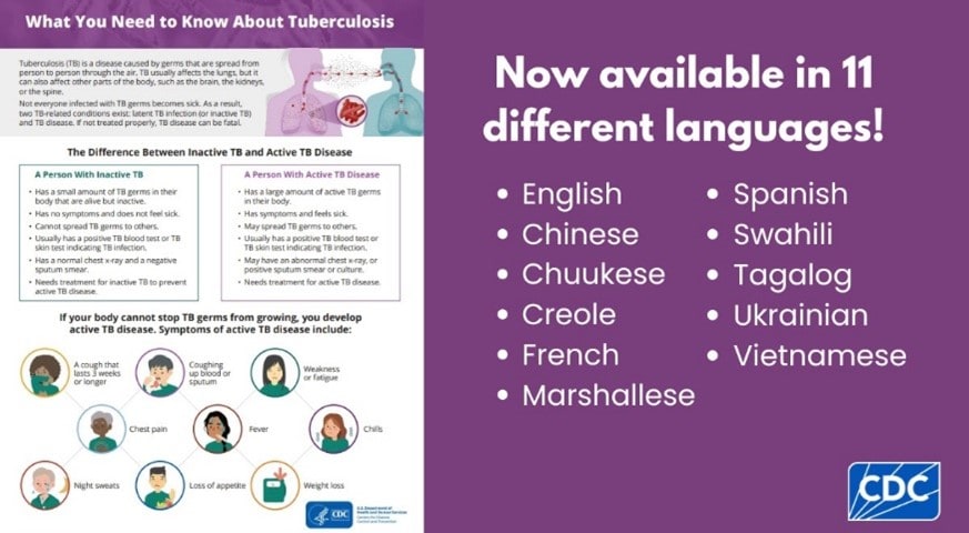 A list of languages for TB fact sheets