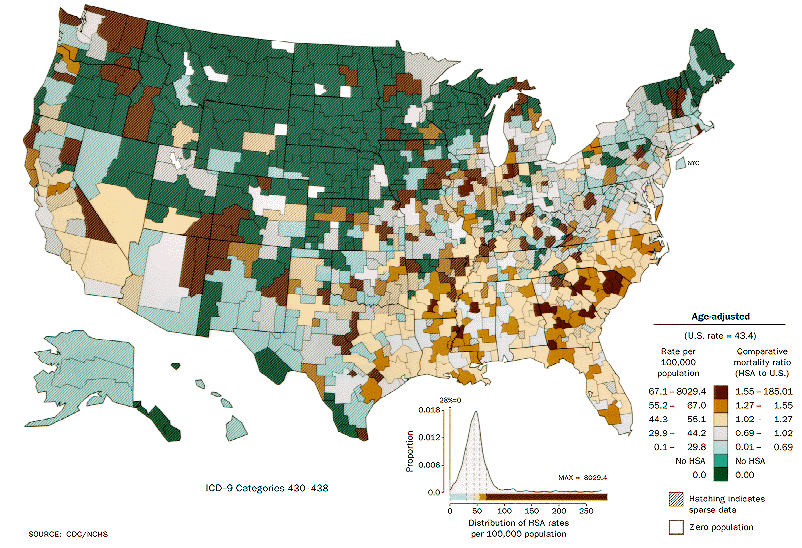 Map for Stroke, Black Female