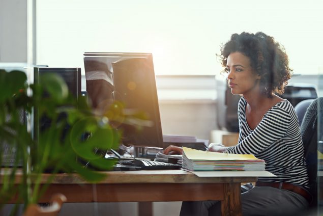 image of woman at computer