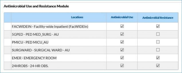 Example selections for AU monthly reporting plan