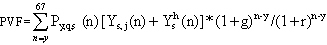 formula for PVF = present discounted value of loss per person due to an individual occupational fatal injury