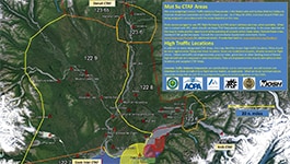 Matanuska-Sustina Common Traffic Advisory Frequency Map.