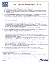 Image of publication Coal Operator Mining Facts - 2001