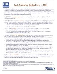 Image of publication Coal Contractor Mining Facts - 2001