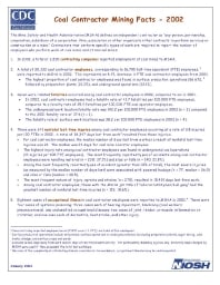 Image of publication Coal Contractor Mining Facts - 2002