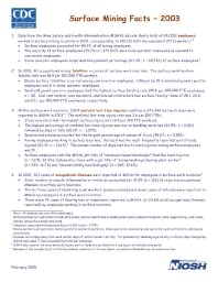 Image of publication Surface Mining Facts - 2003