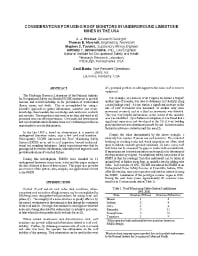 Image of publication Considerations for Using Roof Monitors in Underground Limestone Mines in the USA