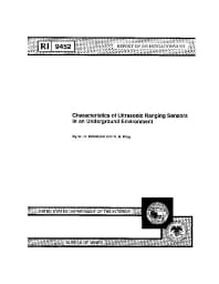 Image of publication Characteristics of Ultrasonic Ranging Sensors in an Underground Environment