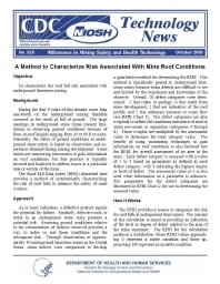 Image of publication Technology News 520 - A Method to Characterize Risk Associated With Mine Roof Conditions