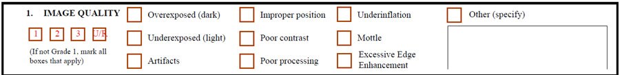 1. Image Quality form sample