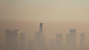 A city skyline impacted by smog