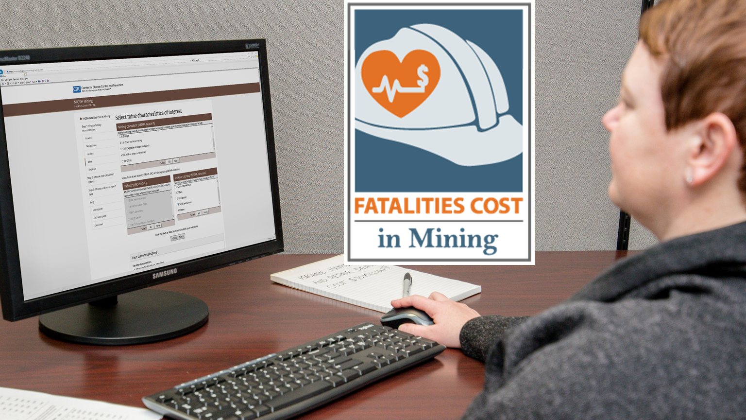 Photo of user accessing Fatalities Cost in Mining web app