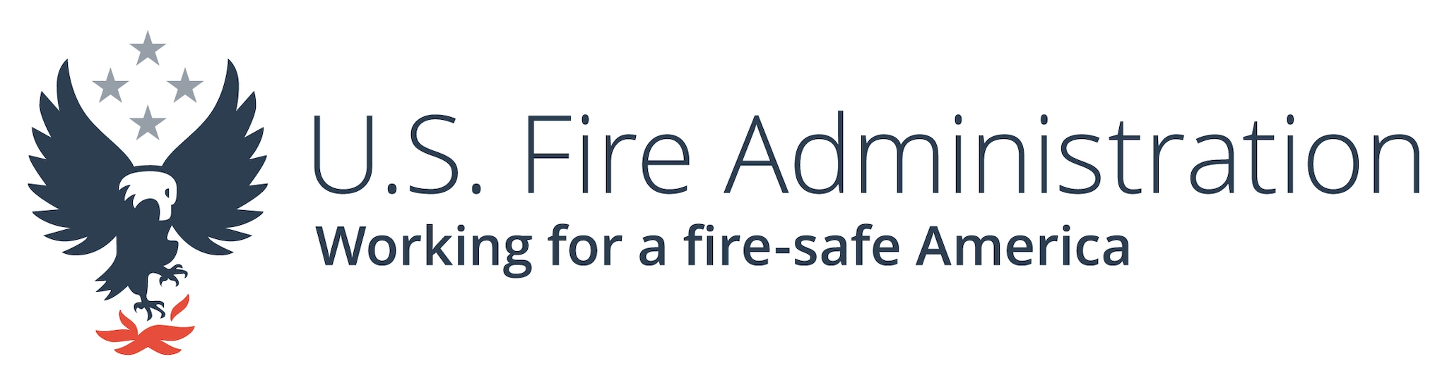 The logo for the U.S. Fire Administration: Working for a fire-safe America.