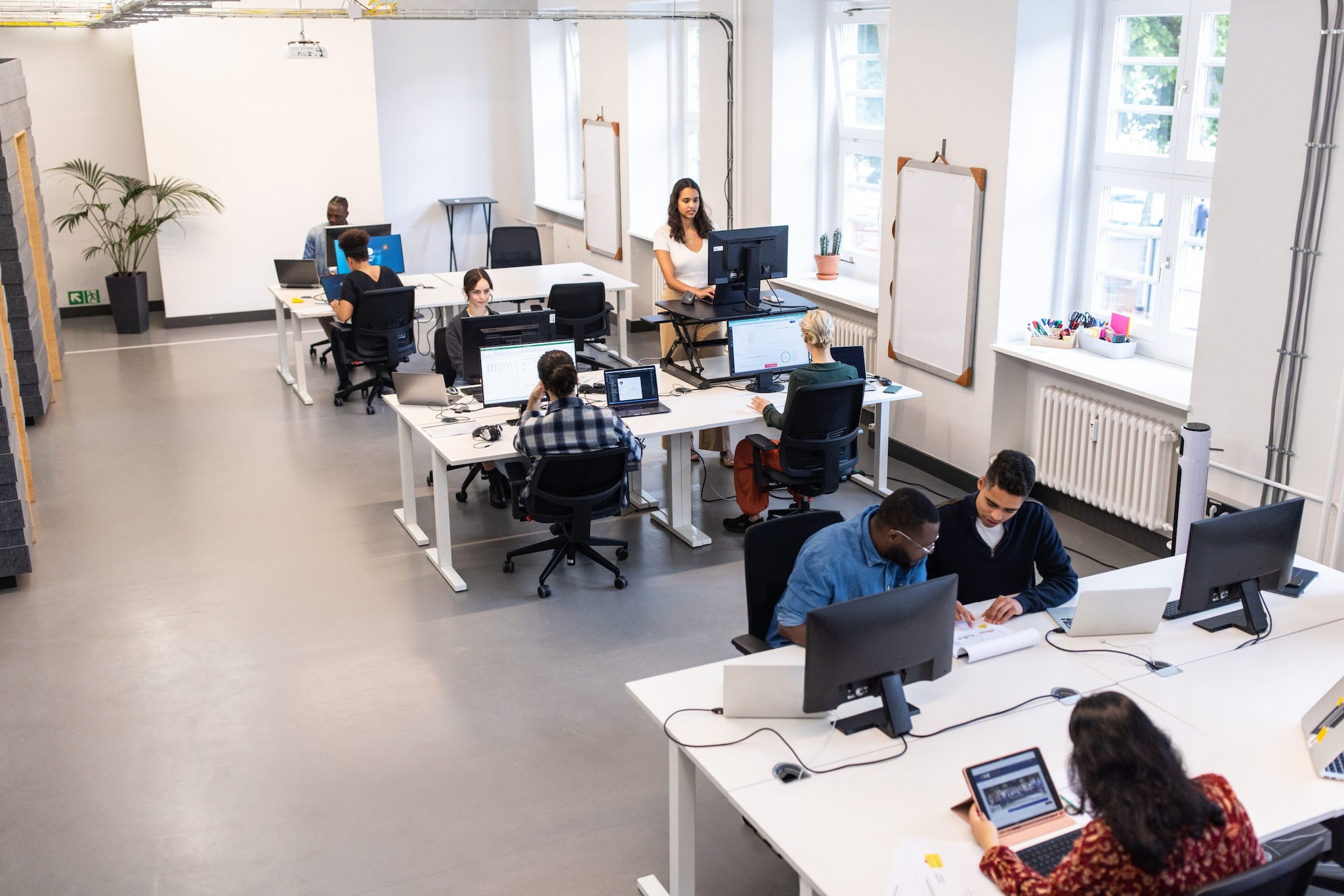 workers collaborating in an office setting