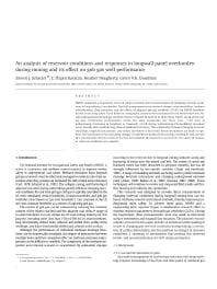 Image of publication An Analysis of Reservoir Conditions and Responses in Longwall Panel Overburden During Mining and its Effect on Gob Gas Well Performance