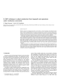 Image of publication A CART Technique to Adjust Production from Longwall Coal Operations under Ventilation Constraints