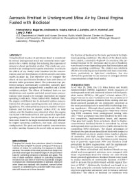 Image of publication Aerosols Emitted in Underground Mine Air by Diesel Engine Fueled with Biodiesel