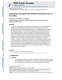 First page of A Field Study of Longwall Mine Ventilation Using Tracer Gas in a Trona Mine