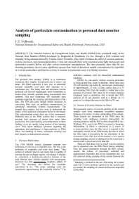 Image of publication Analysis of Particulate Contamination in Personal Dust Monitor Sampling