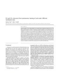 Image of publication CO and CO2 Emissions from Spontaneous Heating of Coal Under Different Ventilation Rates