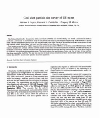 Image of publication Coal Dust Particle Size Survey of US Mines