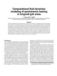 Image of publication Computational Fluid Dynamics Modeling of Spontaneous Heating in Longwall Gob Areas