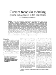 Image of publication Current trends in Reducing Ground Fall Accidents in US Coal Mines