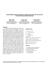 Image of publication Development and Evaluation of a Urethane Jacketed Tail Roller for Continuous Mining Machines